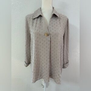 OLIVIA & MARTÍN Chic Beige Textured Women's Blouse 100 % Polyester size L